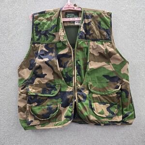 VINTAGE Master Sportsman Men Vest 2XL Green Logo Embroidery Hunting Fishing Y2K‎